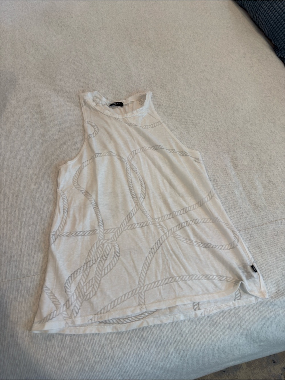Terez Cream Rope-Print Sleeveless Tank Top